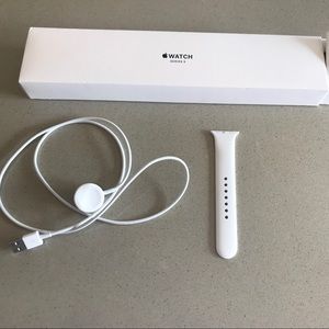 Apple Watch Charger & M/L extension for White Band